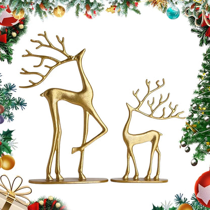 Reindeer Christmas Decor, Resin Reindeer Figurines, Modern Minimalist Xmas Sculpture, Elegant Indoor Holiday Decor