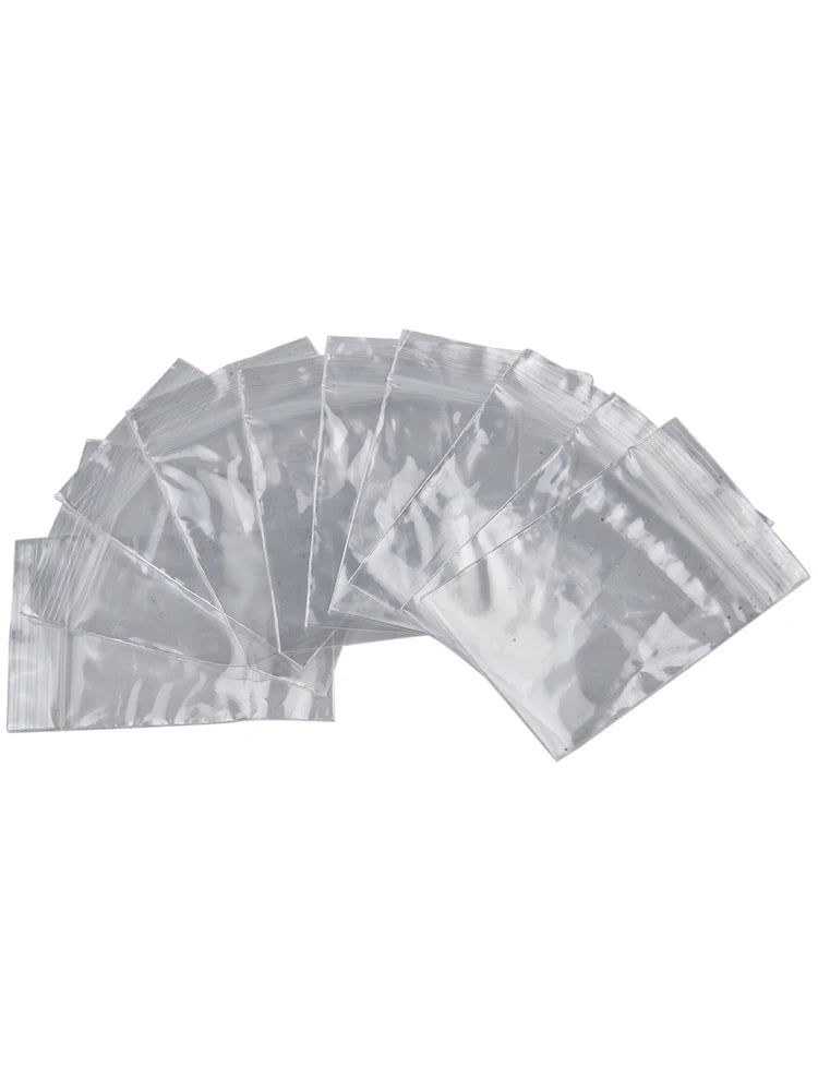 100Pcs Reclosable Clear Plastic Packaging Bags Strong Poly Zip Locks Baggies Grip Self Seal Resealable Baggy For Candy Packing