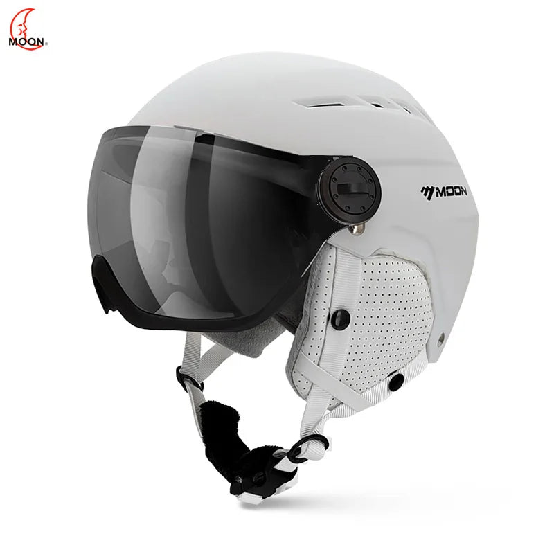 Moon Hot Selling Ski Snowboard Helmet ABS+EPS Integrated Goggle Shield Low Weight Adults Men Women Ski Helmet
