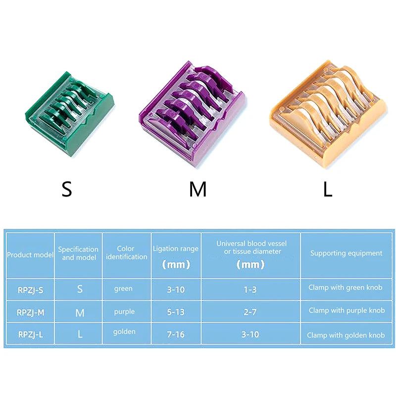 S/M/L Medical Plastic Laparoscopic Polymer Ligation Clips Hemolok Clips Endoscopy Surgery Surgical Vascular Clips Medical Tools