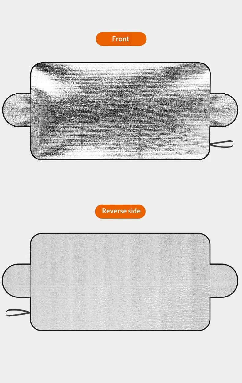 Car Windshield Snow Cover | PE Aluminum Film Winter Ice & Frost Shield | UV Protection & Dustproof Sunshade for Car Windshield