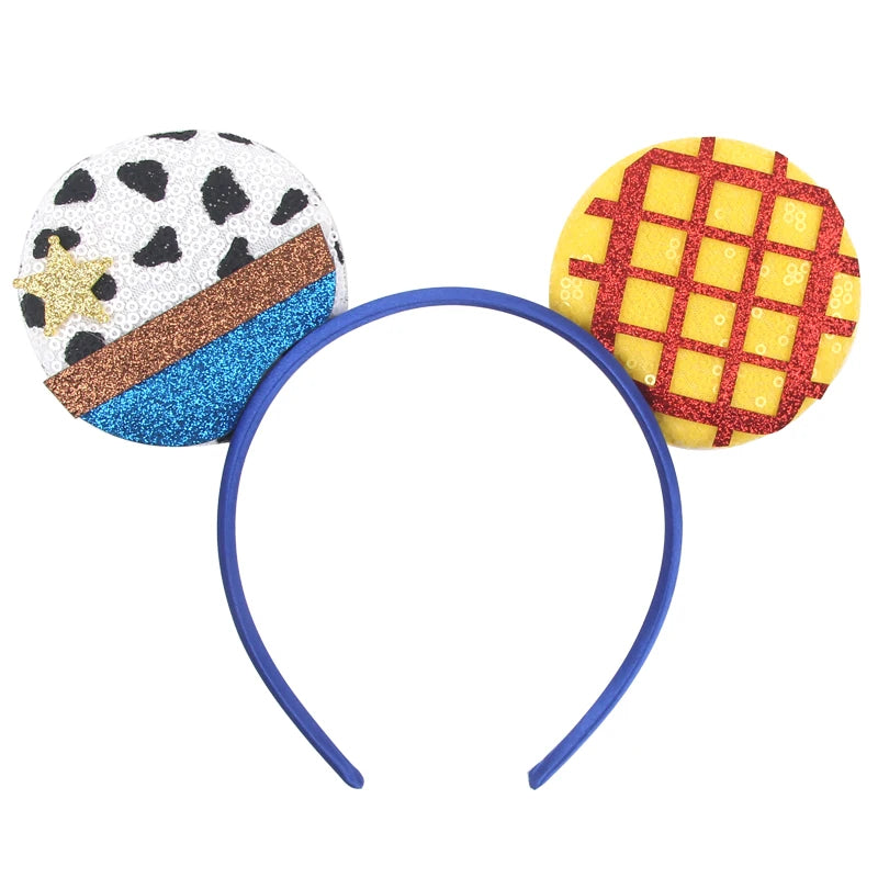 New Christmas Halloween Mouse Ears Headband Cartoon Sequin Bows Headband Birthday Party Princess Cosplay Costume For Women Adult