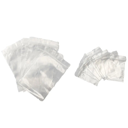 100Pcs Reclosable Clear Plastic Packaging Bags Strong Poly Zip Locks Baggies Grip Self Seal Resealable Baggy For Candy Packing
