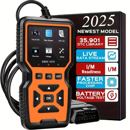 Professional Obd2 Diagnostic Tool for Heavy-Duty Vehicle Repair - Code Reader/Resetter, Supports Real-Time Data Stream, No Battery Required, Compatible with Vehicles from 1996 Onwards (Obdii/Eobd, Mode 6/8), Suitable for Mech