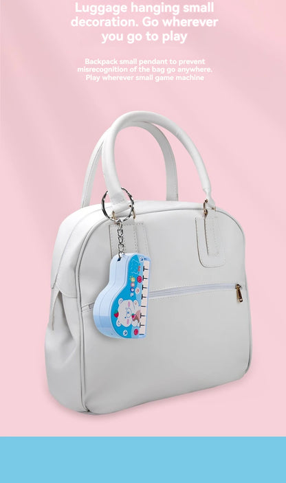 Mini Desktop Piano Keychain Cute Music Game Machine Colorful Bag Pendant Children's Educational Toy Easter Gift
