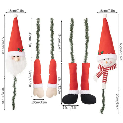 3D Christmas Decoration Supplies Creative Cute Hugging Tree Doll Pendant Three-dimensional Santa Claus DIY Decor Supplies