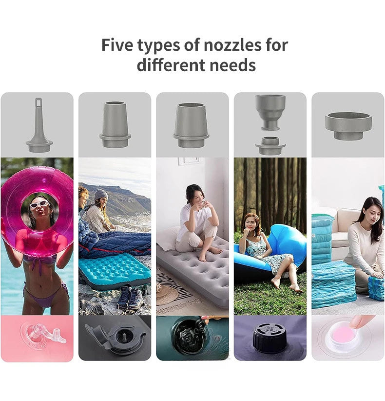 Mini Portable Air Pump with 1300mAh Battery USB Rechargeable to Inflate Deflate for Pool Floats, Air Bed, Vacuum Storage Bags