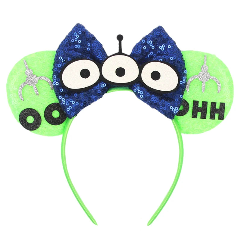 New Christmas Halloween Mouse Ears Headband Cartoon Sequin Bows Headband Birthday Party Princess Cosplay Costume For Women Adult
