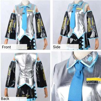 Cosplay Ensemble Complet En Cuir Argenté Tissu Costume  Cosplay Chapeaux Costume Tenue JK Robe De Marin Lycée Uniforme