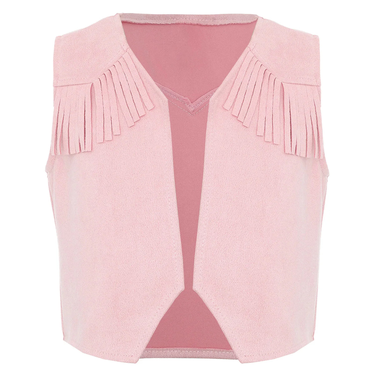 Kids Girl Boy Fringed Vest for Carnival Theme Party Tassels Top Open Front Waistcoat Child Halloween Western Cowboy Costumes