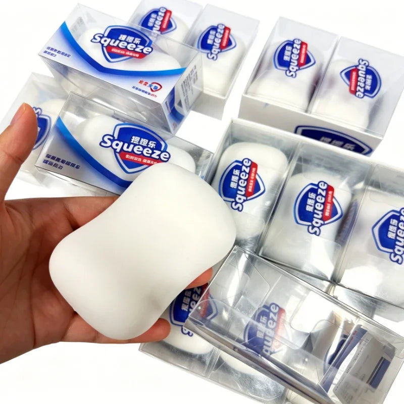 Squishy Soap Stress-Relief Fidget Toy Soft Simulated Soap Squeeze Toy Anti-Anxiety Slow Rebound Relaxing Toy Decompression Gift