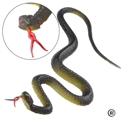 45cm Fake Realistic Rubber Toy Snake Simulation Anaconda Scary Halloween To Scare Birds Props Prank Trick Toy Accessories