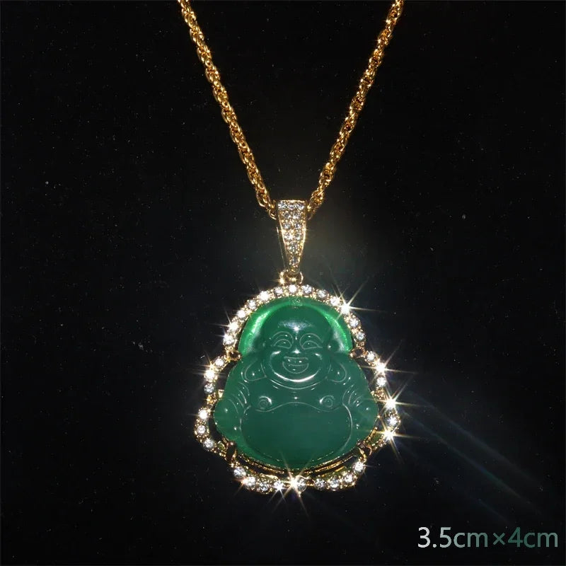 Can Open Bronze Mirror Box Pendant Women\'s Charm Retro Necklace Exquisite Handicrafts Oval Imitation Jade Jewelry Birthday Gift