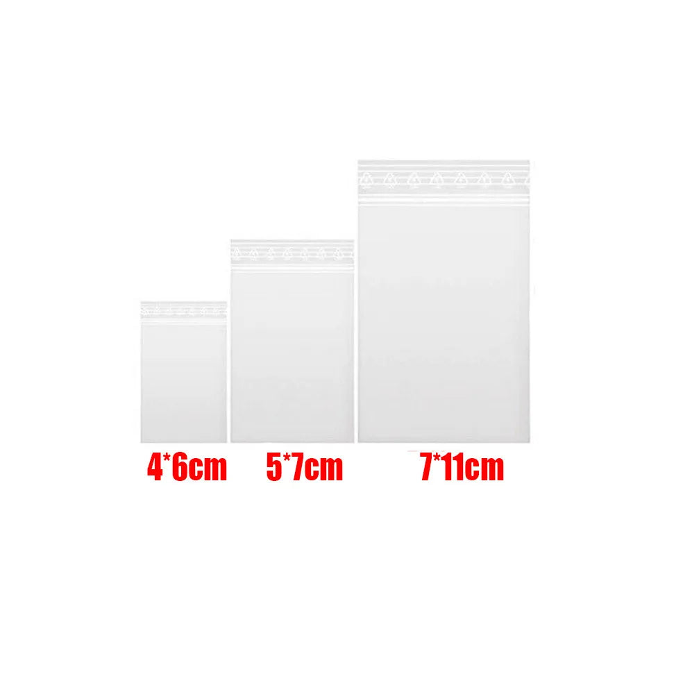 100Pcs Reclosable Clear Plastic Packaging Bags Strong Poly Zip Locks Baggies Grip Self Seal Resealable Baggy For Candy Packing
