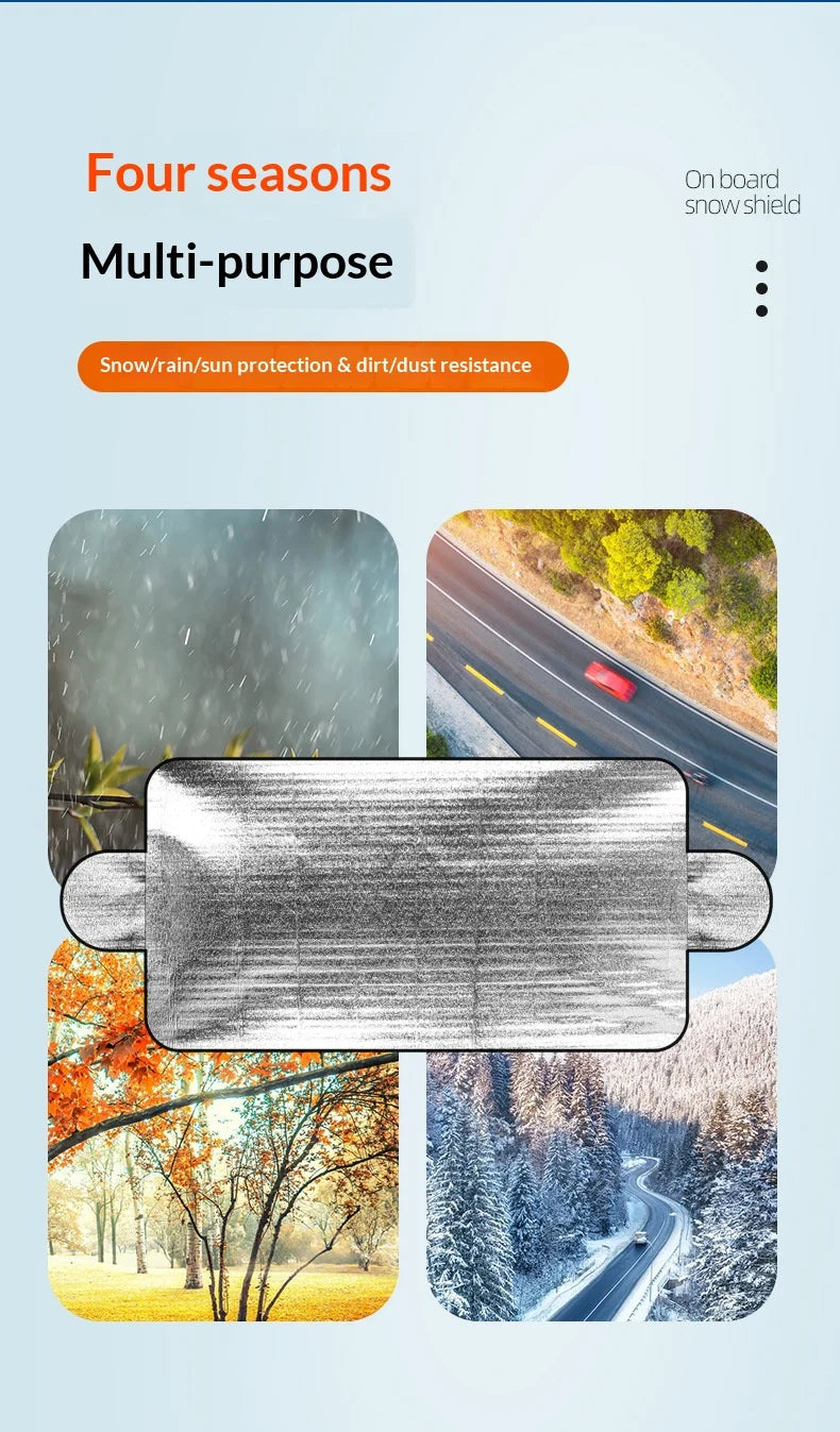 Car Windshield Snow Cover | PE Aluminum Film Winter Ice & Frost Shield | UV Protection & Dustproof Sunshade for Car Windshield