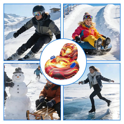 Snow Tubes For Adults Heavy Duty Cold Resistant Ergonomic Sleds Family Sledding Sports Beach Park Backyard Outdoor Winter
