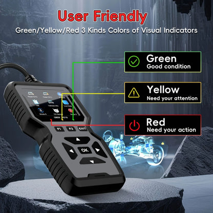 Professional Obd2 Diagnostic Tool for Heavy-Duty Vehicle Repair - Code Reader/Resetter, Supports Real-Time Data Stream, No Battery Required, Compatible with Vehicles from 1996 Onwards (Obdii/Eobd, Mode 6/8), Suitable for Mech
