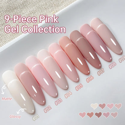 9 Colors Pink Patting Gel Smudge Canned High Saturation Popular Semi-Solid Nail Polish Gel Nail Salon