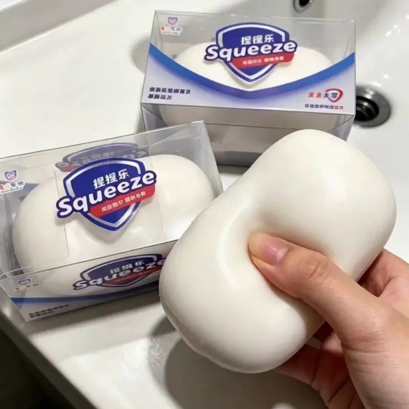 Squishy Soap Stress-Relief Fidget Toy Soft Simulated Soap Squeeze Toy Anti-Anxiety Slow Rebound Relaxing Toy Decompression Gift
