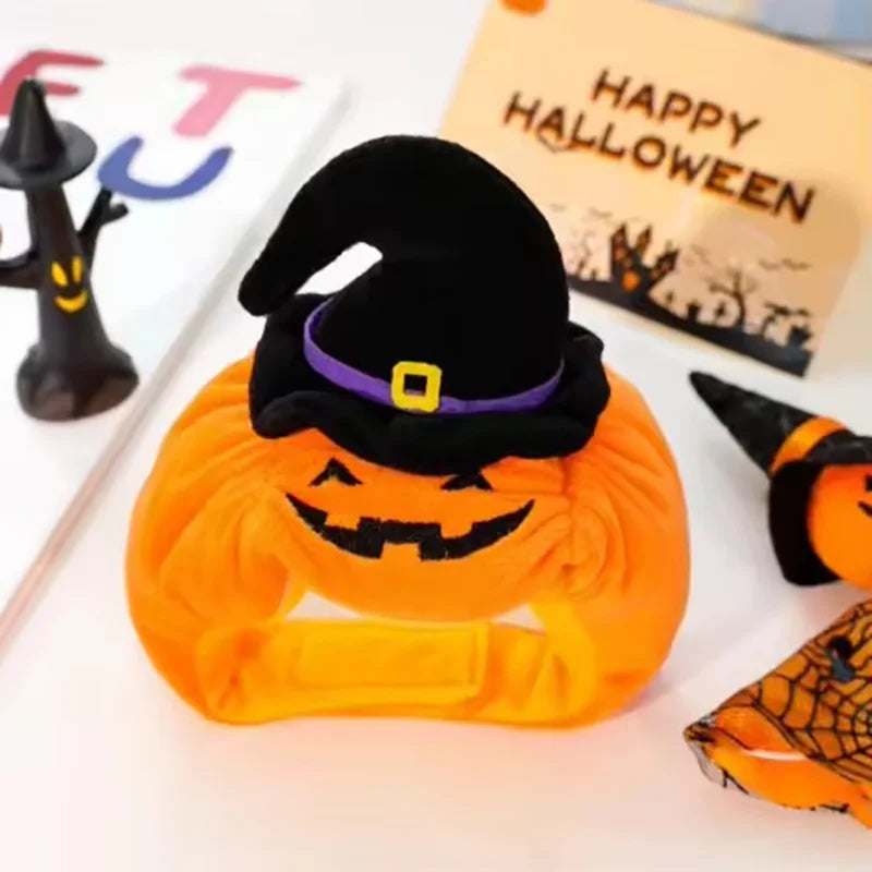 Halloween Pet Hat Funny Pumpkin Cat Headwear Cute Animal Costume Unique Pet Hood Festival Headgear For Halloween Party Pets