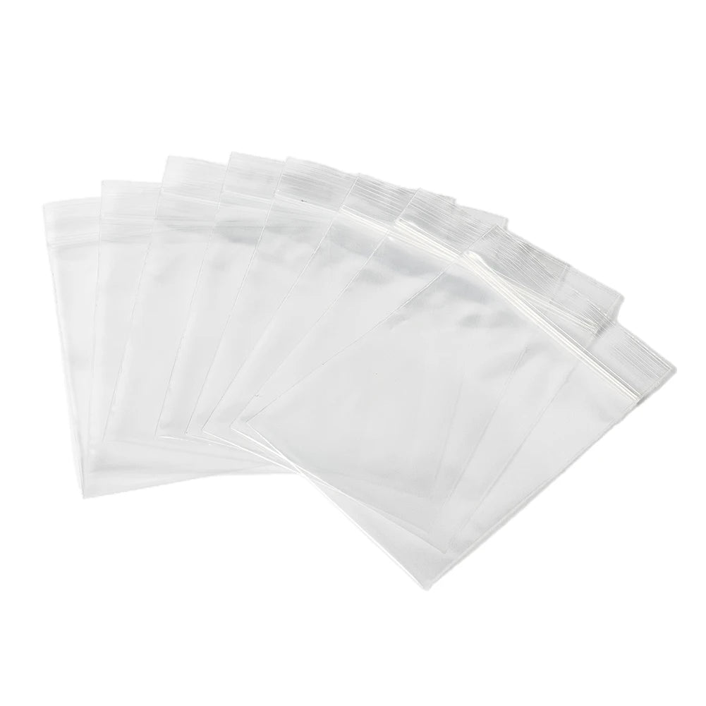 100Pcs Reclosable Clear Plastic Packaging Bags Strong Poly Zip Locks Baggies Grip Self Seal Resealable Baggy For Candy Packing