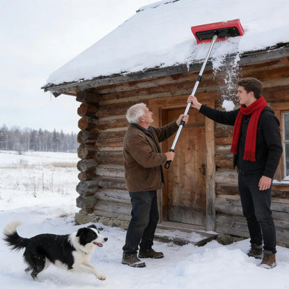 Snow Roof Rake with No-Scratch Head Foam Snow Broom Winter Snows Removal Tool Time Saving For Windshields Solar Panels