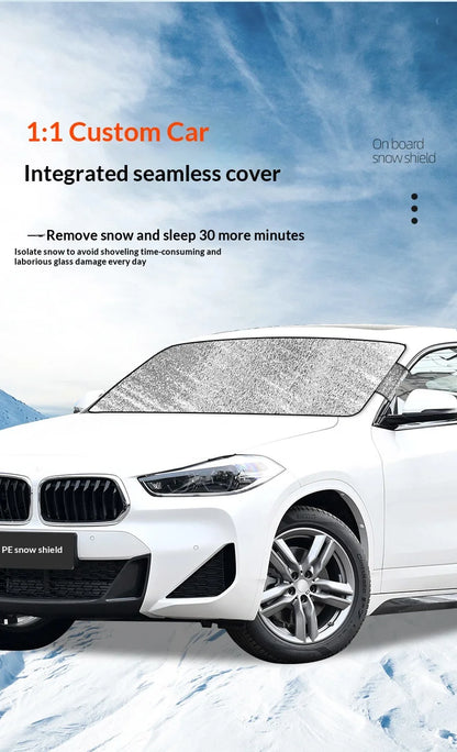 Car Windshield Snow Cover | PE Aluminum Film Winter Ice & Frost Shield | UV Protection & Dustproof Sunshade for Car Windshield