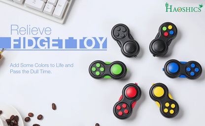 Fidget Pad with 8 Fidget Functions, Fidget Controller Stress Reducer, Toy Cube Relieves Stress and Anxiety