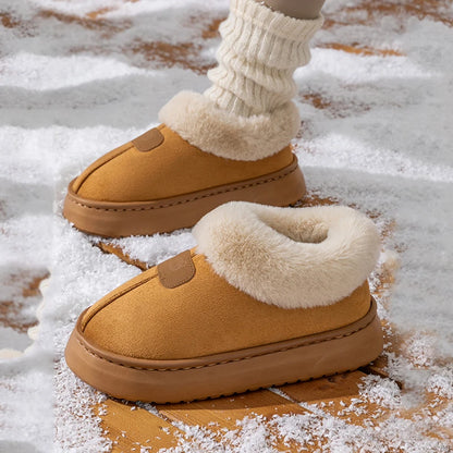 Winter Women's Indoor Slippers Warm Thick Sole Soft Sole Comfortable Outdoor Non Slip Snow Boots Fashion Bedroom Home Shoes