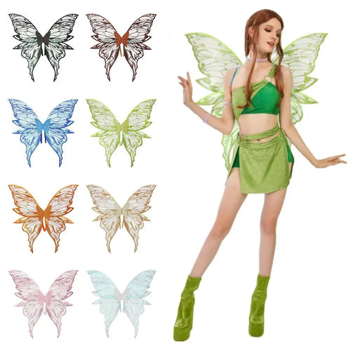 1PC Adults Fairy Wings Girls Sparkling Angel Wings Butterfly Costume Wings Halloween Costume Dress up Party Favor Christmas Gift