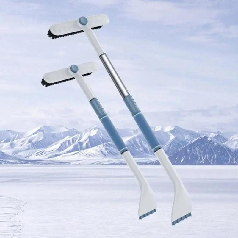Cold-Resistant Auto Snow Removal Brush with Scraper; Scalable Detachable Windshield Defrosting Tool