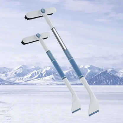Cold-Resistant Auto Snow Removal Brush with Scraper; Scalable Detachable Windshield Defrosting Tool