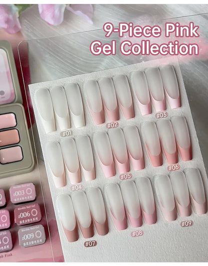 9 Colors Pink Patting Gel Smudge Canned High Saturation Popular Semi-Solid Nail Polish Gel Nail Salon