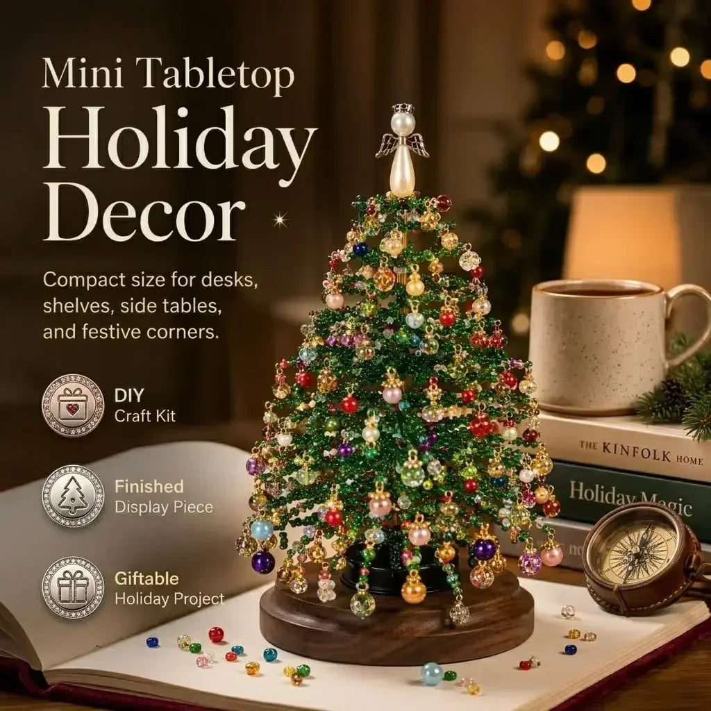DIY Beaded Christmas Tree Kit Handmade Creative DIY Beading Project Set 3D Crystal Bead Holiday Craft Set for Women Men Home