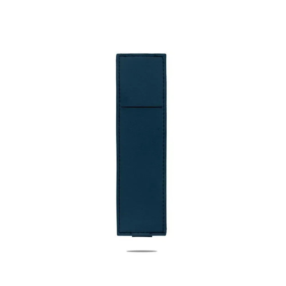 Pu Leather Pen Bag Elastic Buckle Book Notebook Fashion School Pen Case for Office Meeting Easy Carry Office Student Stationery