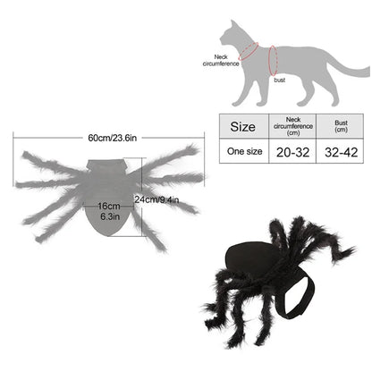 Pet Spider Costume Halloween Pet Spider Clothes Dog Cat Horror Simulation Plush Spiders Dress Up Costume
