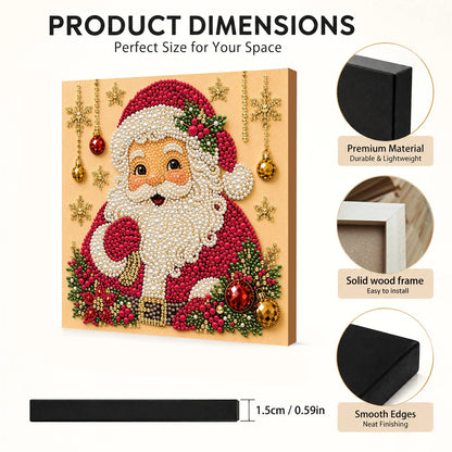 Christmas Decor DIY Santa Claus Snowman 3D Pearl Painting Diamond Art Kits for Beginners 20*20CM for Home Wall Decoration Gift