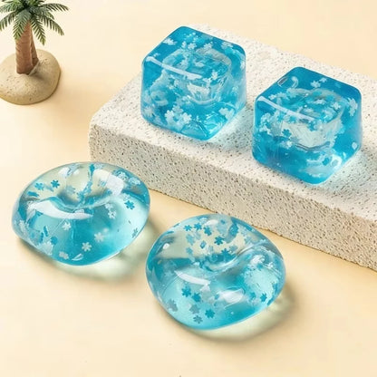 Squishy Snowflake Ice Cubes Slow Rising Sensory Fidget Toy Soft Ice Cube Stress Relief Squeeze Toys Hand Exercise Calming Tools