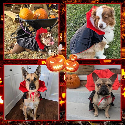 Halloween Cat Dog Vampire Cloak Costume Adjustable Pet Cape Costume Clothes, Halloween Pet Accessories Costumes