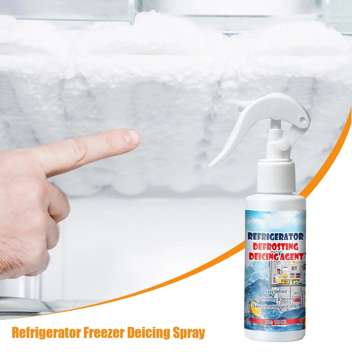Multi-Functional Snow Ice Removal Spray, Quick Thawing, Instant Frost Removal, Long-Lasting Anti-Ice, for Car Windshield, Fridge