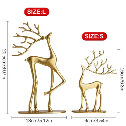 Reindeer Christmas Decor, Resin Reindeer Figurines, Modern Minimalist Xmas Sculpture, Elegant Indoor Holiday Decor