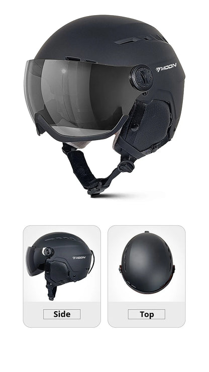 Moon Hot Selling Ski Snowboard Helmet ABS+EPS Integrated Goggle Shield Low Weight Adults Men Women Ski Helmet