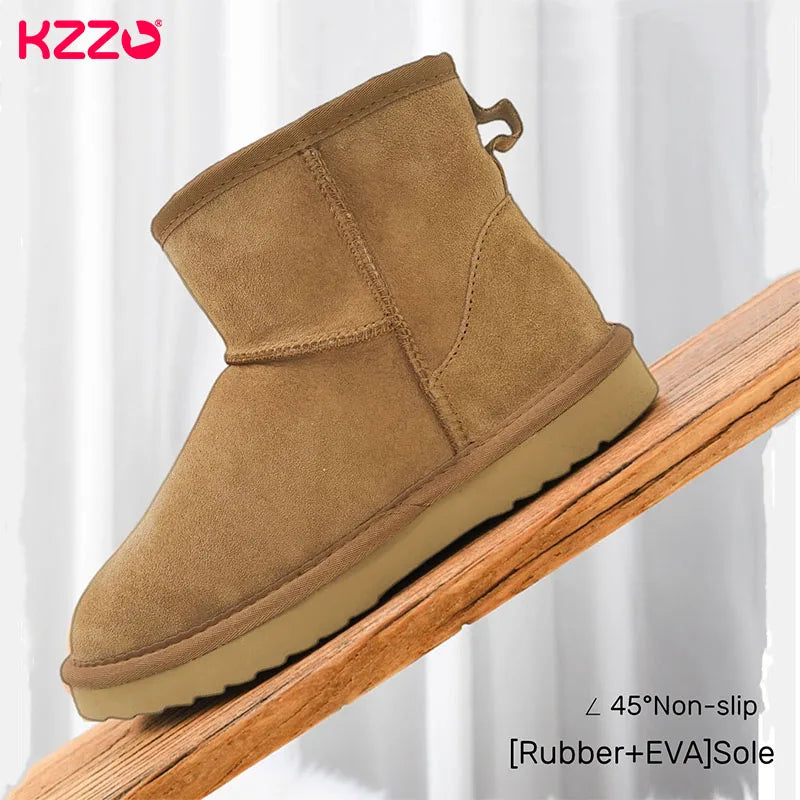 Snow Boots Women Waterproof Australia Winter Warm Shoes Non-slip Rubber Sole 100% Genuine Cowhide Leather Big Size Wholesale