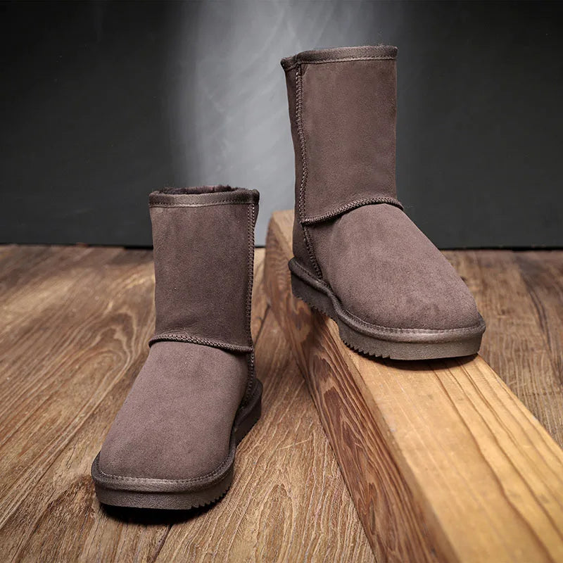 Snow Boots Men Waterproof Australia Winter Warm Shoes Non Slip Rubber Sole 100% Genuine Sheepskin Leather Big Size Wholesale
