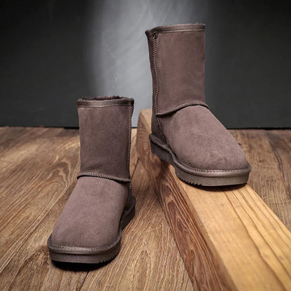 Snow Boots Men Waterproof Australia Winter Warm Shoes Non Slip Rubber Sole 100% Genuine Sheepskin Leather Big Size Wholesale