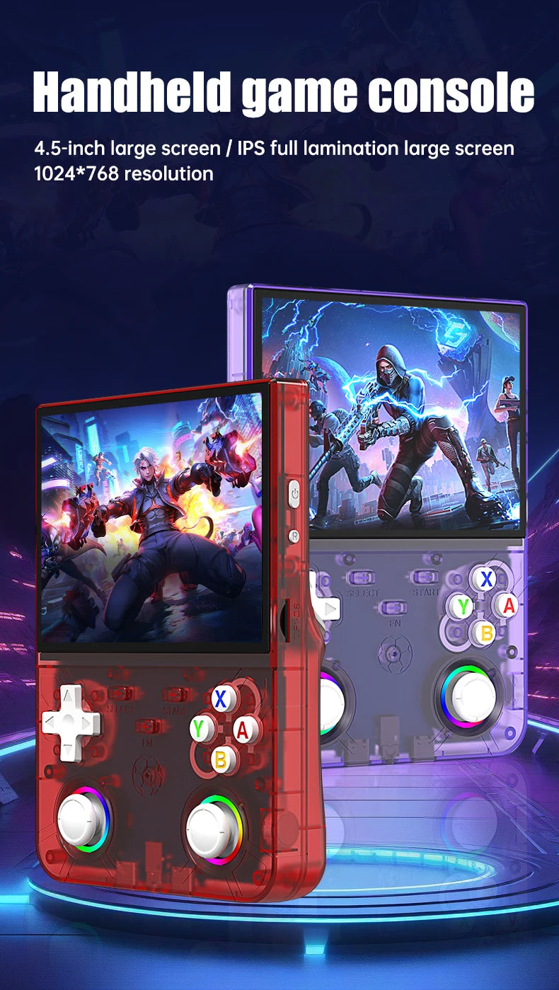 R36 Ultra X Retro Handheld Video Game Console Open Source Linux System with 4.5 Inch IPS Screen Portable Gaming Device