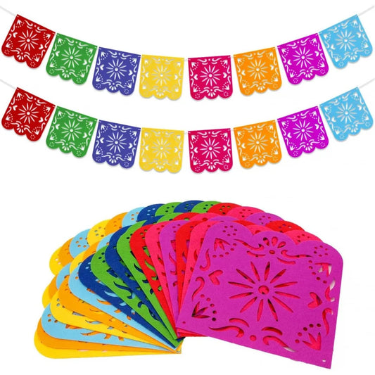 Mexican Party Decorations Banner, Colorful Día De Los Muertos Papel Picado Banner, Carnival Birthday Baby Shower Party Decor