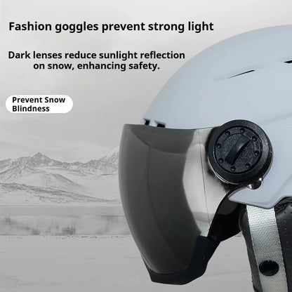 Moon Hot Selling Ski Snowboard Helmet ABS+EPS Integrated Goggle Shield Low Weight Adults Men Women Ski Helmet