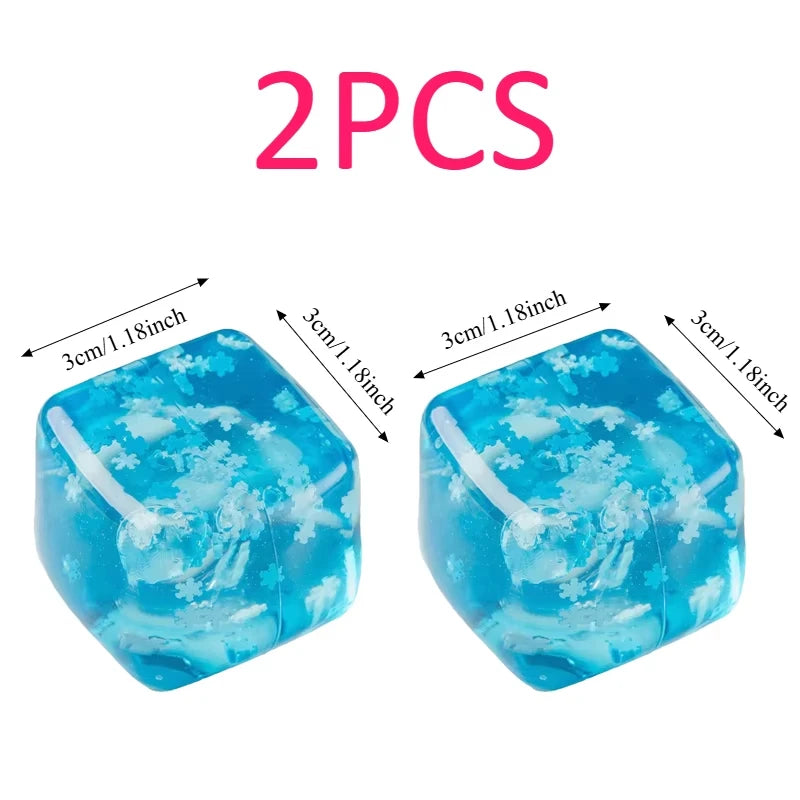 Squishy Snowflake Ice Cubes Slow Rising Sensory Fidget Toy Soft Ice Cube Stress Relief Squeeze Toys Hand Exercise Calming Tools