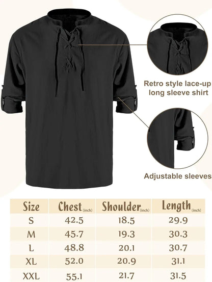 4 Pcs Halloween Men's Renaissance Costume Set Medieval Pirate Shirt Ankle Banded Pants Viking Belt Accessories